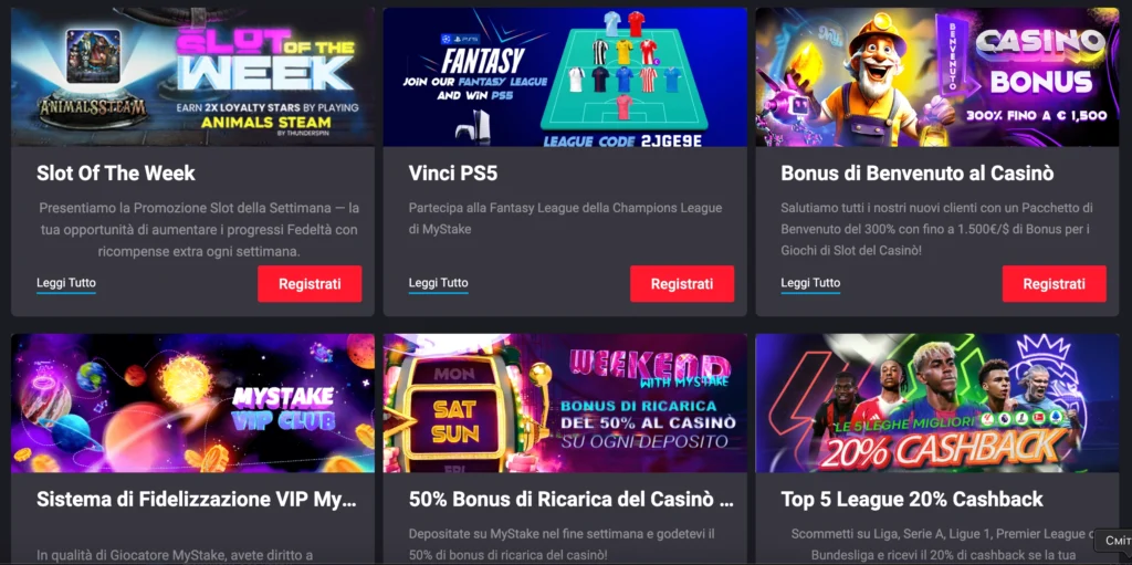 Mystake Casino bonuses